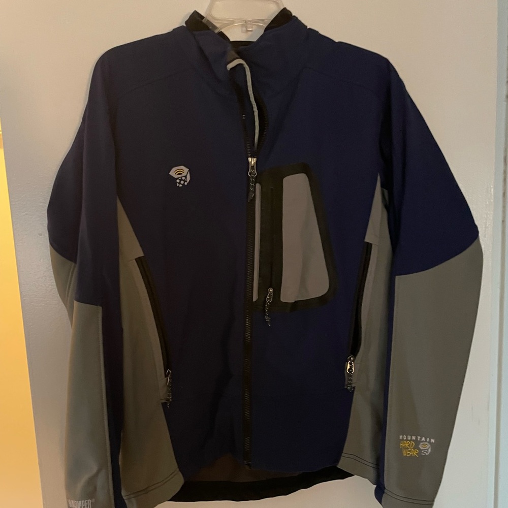 Blue gray weatherproof jacket